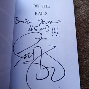 Rudy Sarzo Hand Signed Autographed “Off The Rails” Paperback Book Brand New